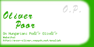oliver poor business card